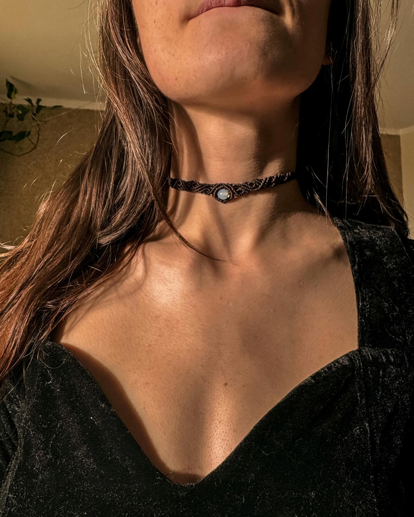 Macrame necklace with Opalite.