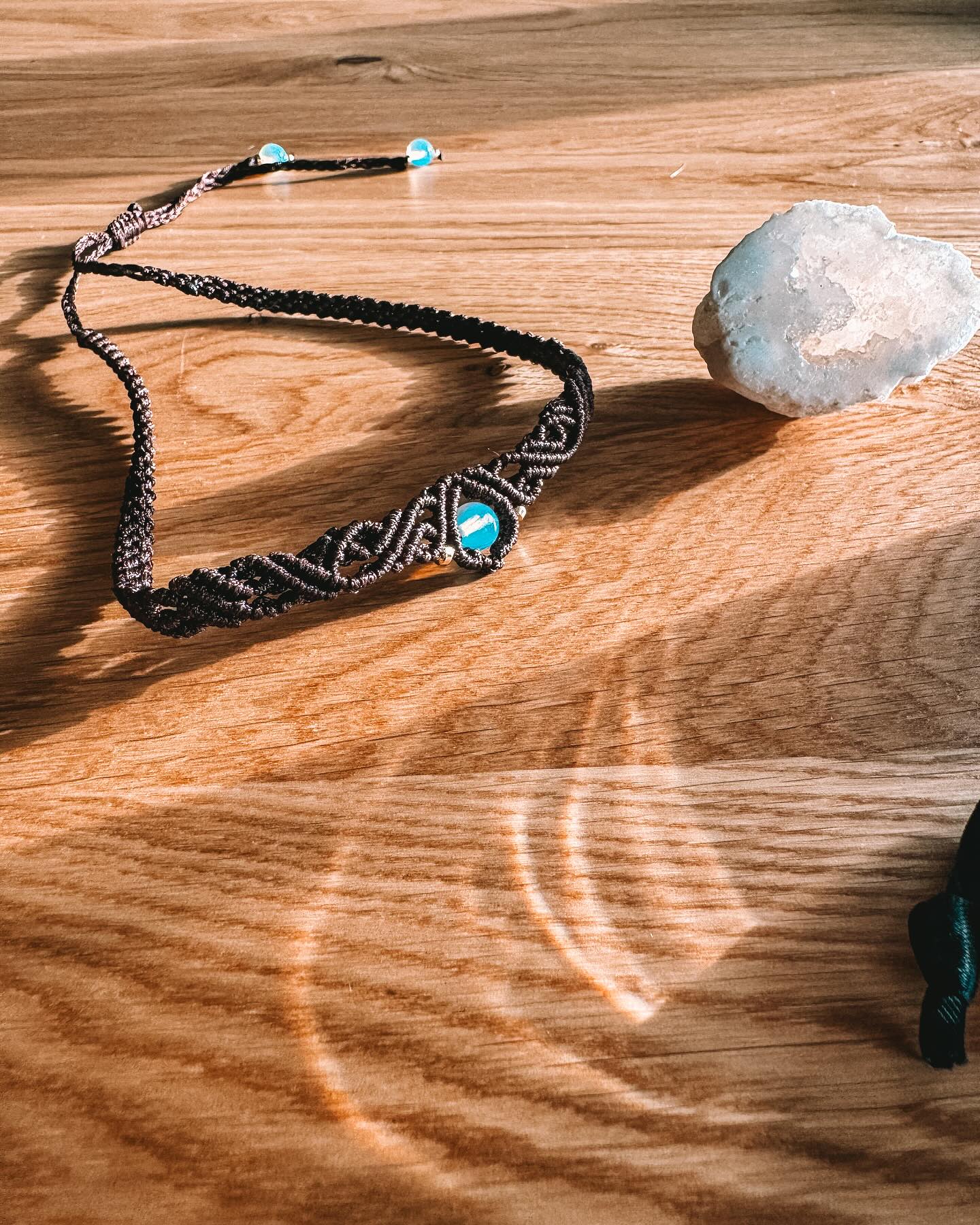 Macrame necklace with Opalite.