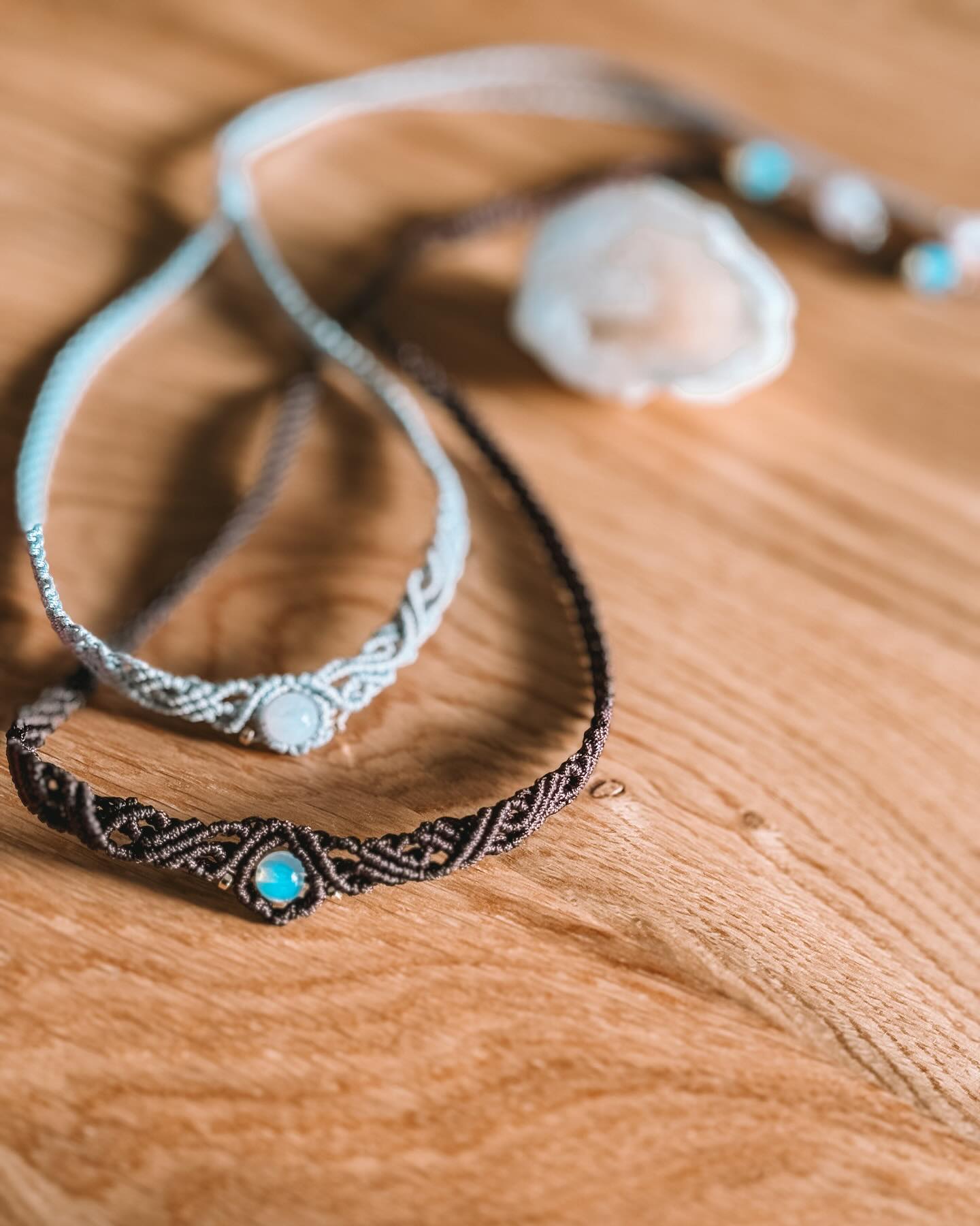 Macrame necklace with Opalite.