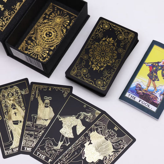 Tarot kārtis ar zeltu dāvanu kastē | 78 kāršu komplekts